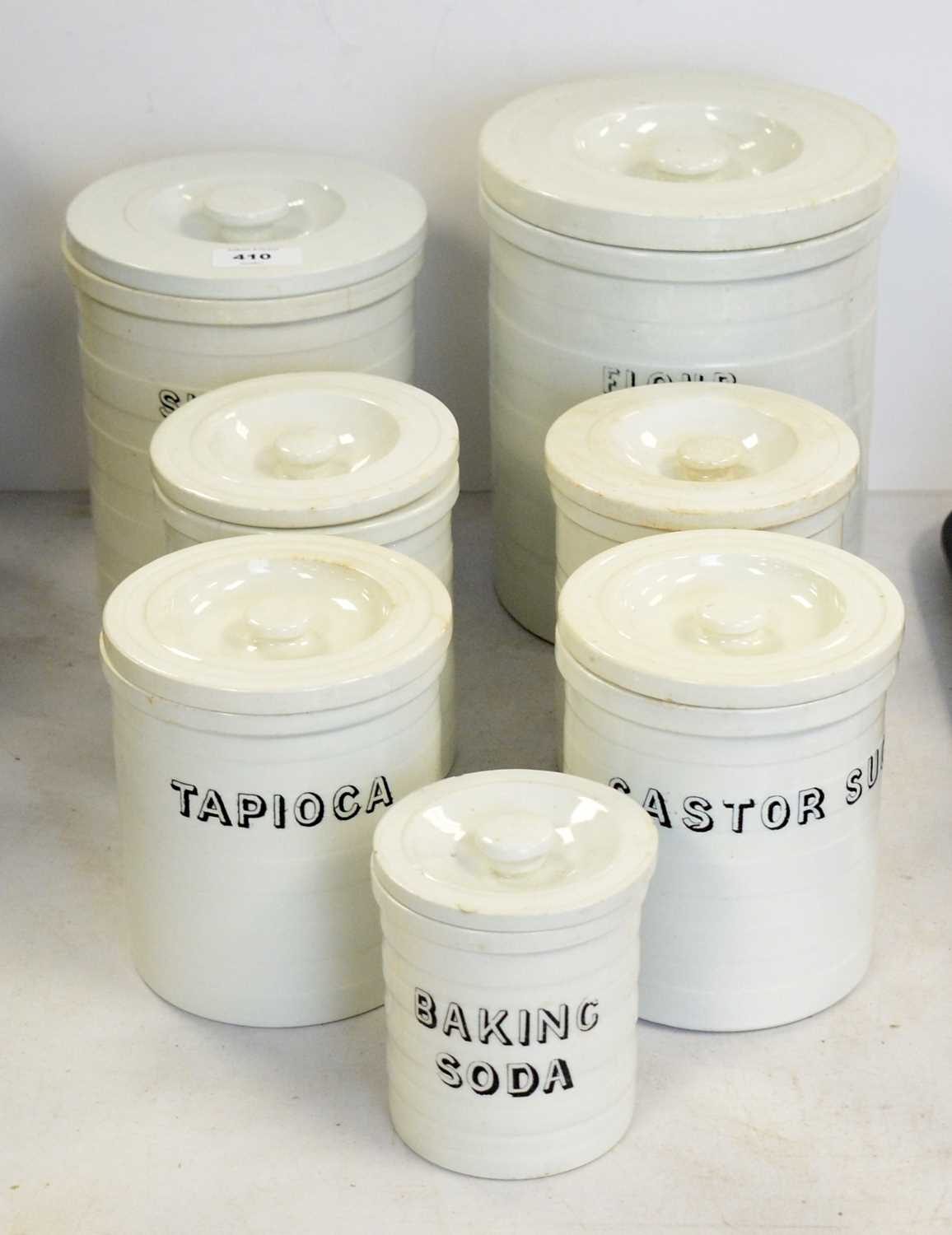 Lot 410 - A set of Maling storage jars