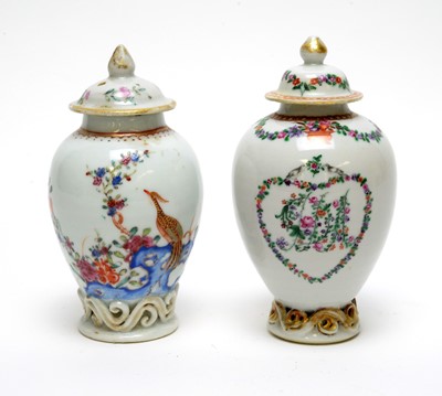 Lot 453 - Two Chinese tea caddies, Qianlong