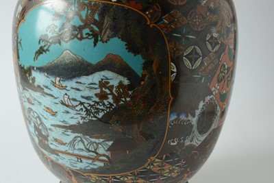 Lot 474 - Japanese cloisonne vase and cover as a lamp
