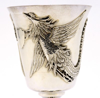 Lot 206 - A white metal goblet or chalice