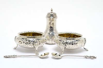 Lot 138 - A pair of Victorian table salts and pepperette
