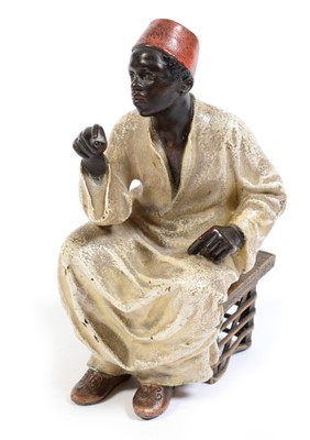 Lot 604 - Franz Bergman, Austria: a cold painted bronze model of a young man