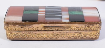 Lot 213 - Three 19th C snuff boxes; and an agate box.
