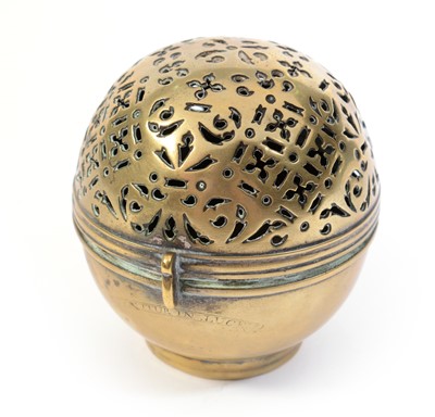 Lot 597 - An 18th Century brass sponge box.