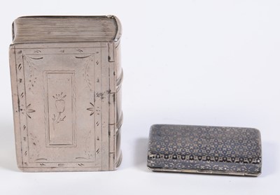 Lot 219 - 19th C silver book pattern snuff box.