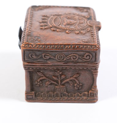 Lot 220 - Carved coquilla nut snuff box.