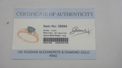 Lot 166 - Alexandrite and diamond ring