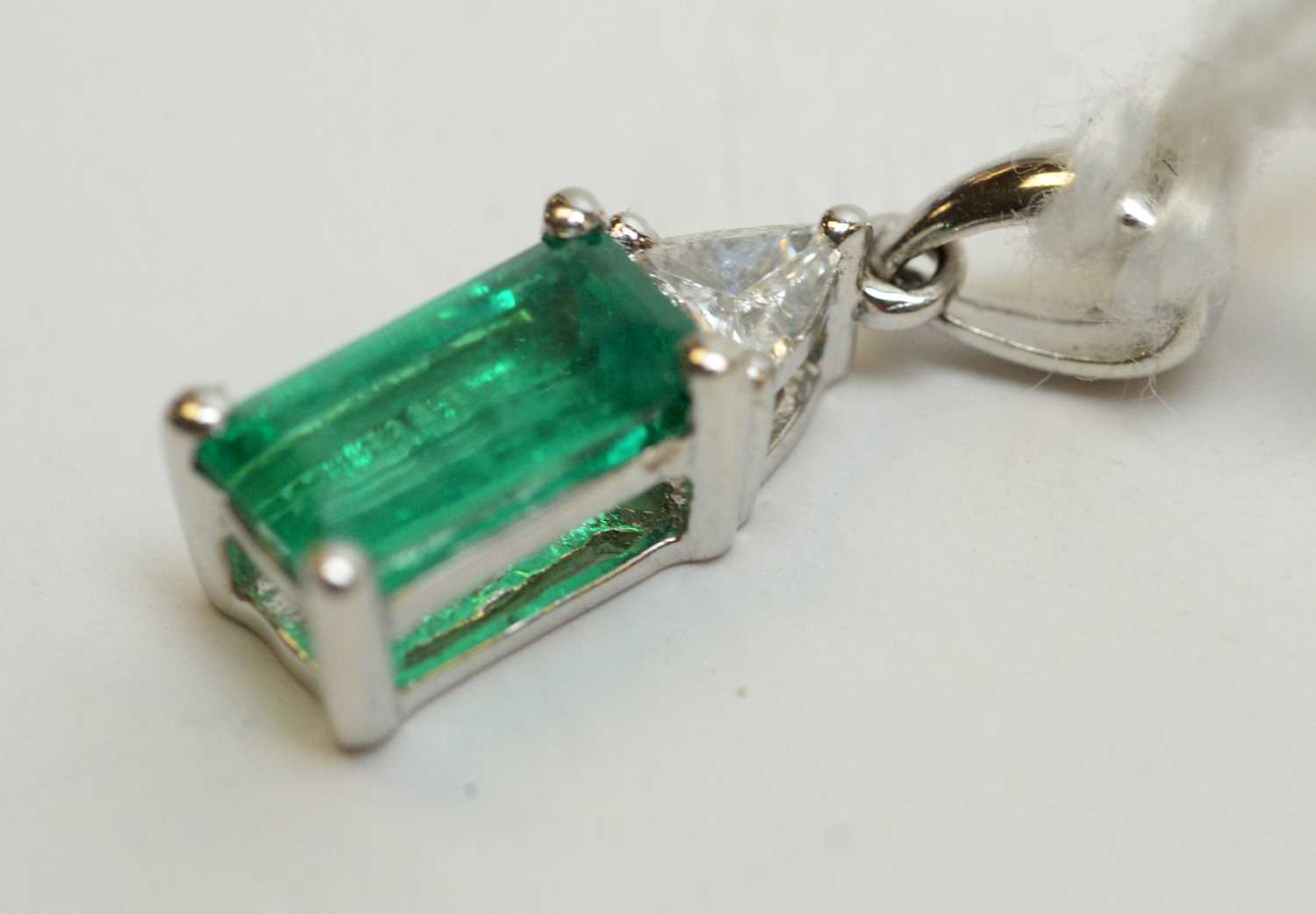 Lot 190 - Emerald and diamond pendant