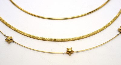 Lot 191 - Three gold necklaces