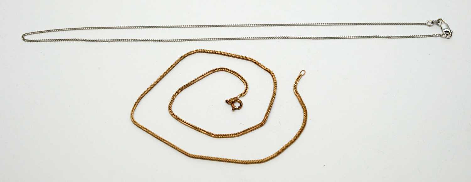 Lot 206 - Two gold pendant chains
