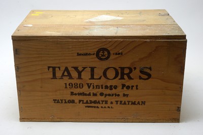 Lot 590 - Taylors Vintage Port 1980 12 bottles