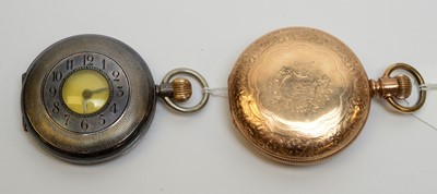 Lot 253 - A silver cased half hunter pocket watch; and a gilt cased hunter pocket watch.