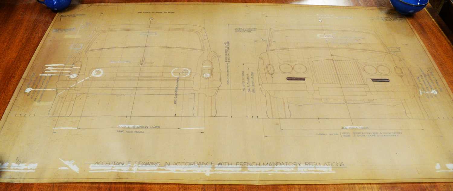 Lot 541 - Rolls Royce French adaptation vehicle spec drawings.