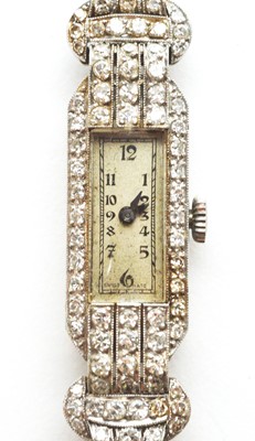 Lot 126 - Art Deco diamond cocktail watch by Vertex