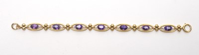 Lot 66 - Amethyst and seed pearl bracelet
