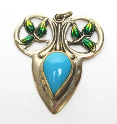 Lot 74 - Murrle Bennett enamel and turquoise pendant
