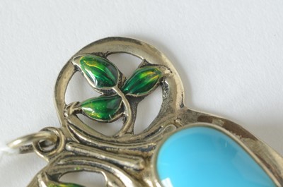 Lot 74 - Murrle Bennett enamel and turquoise pendant