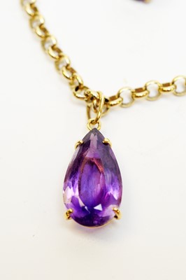 Lot 137 - Amethyst pendant, ring and earrings.