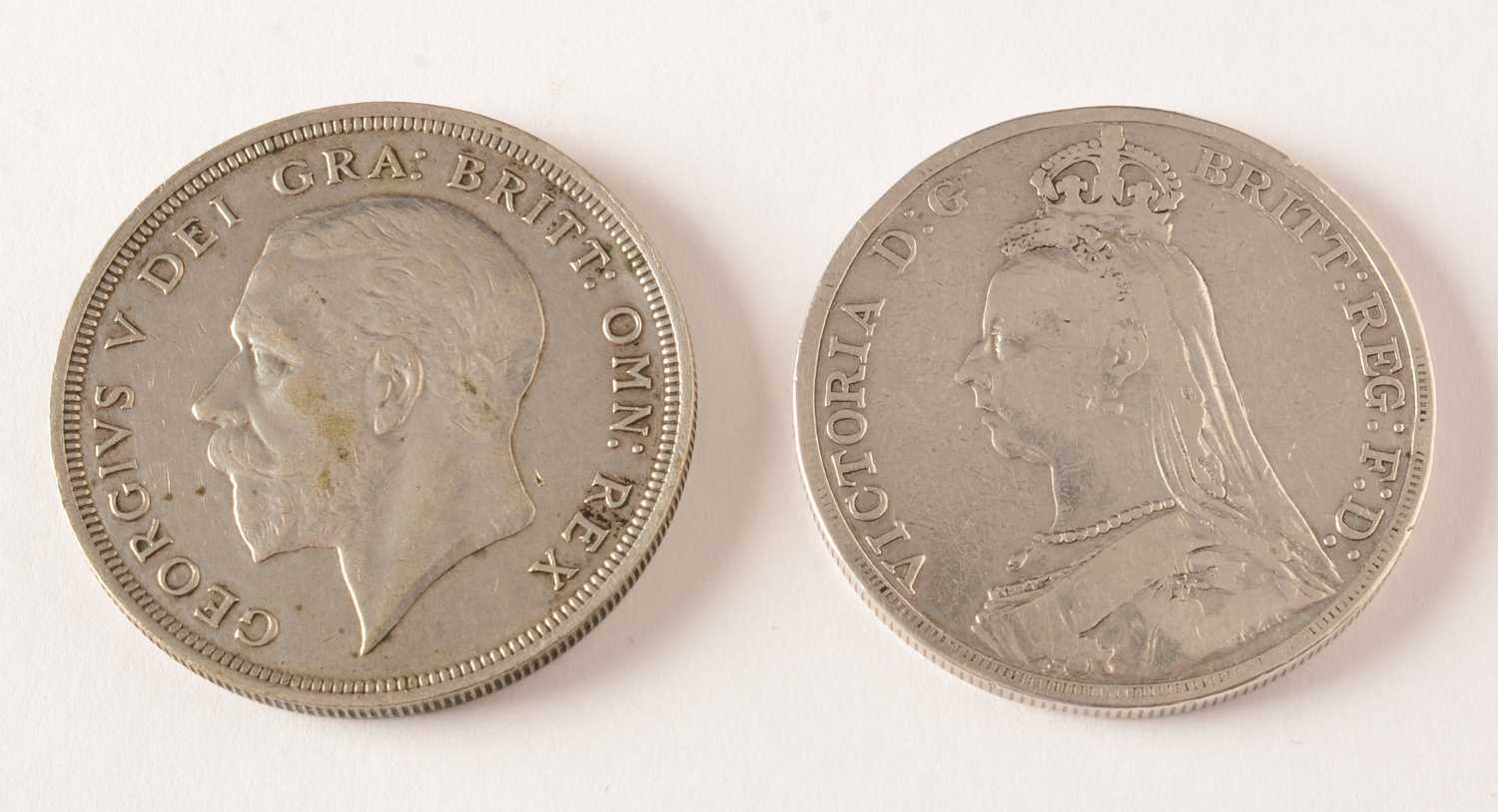 Lot 110 - George V 1934 wreath crown and QV crown