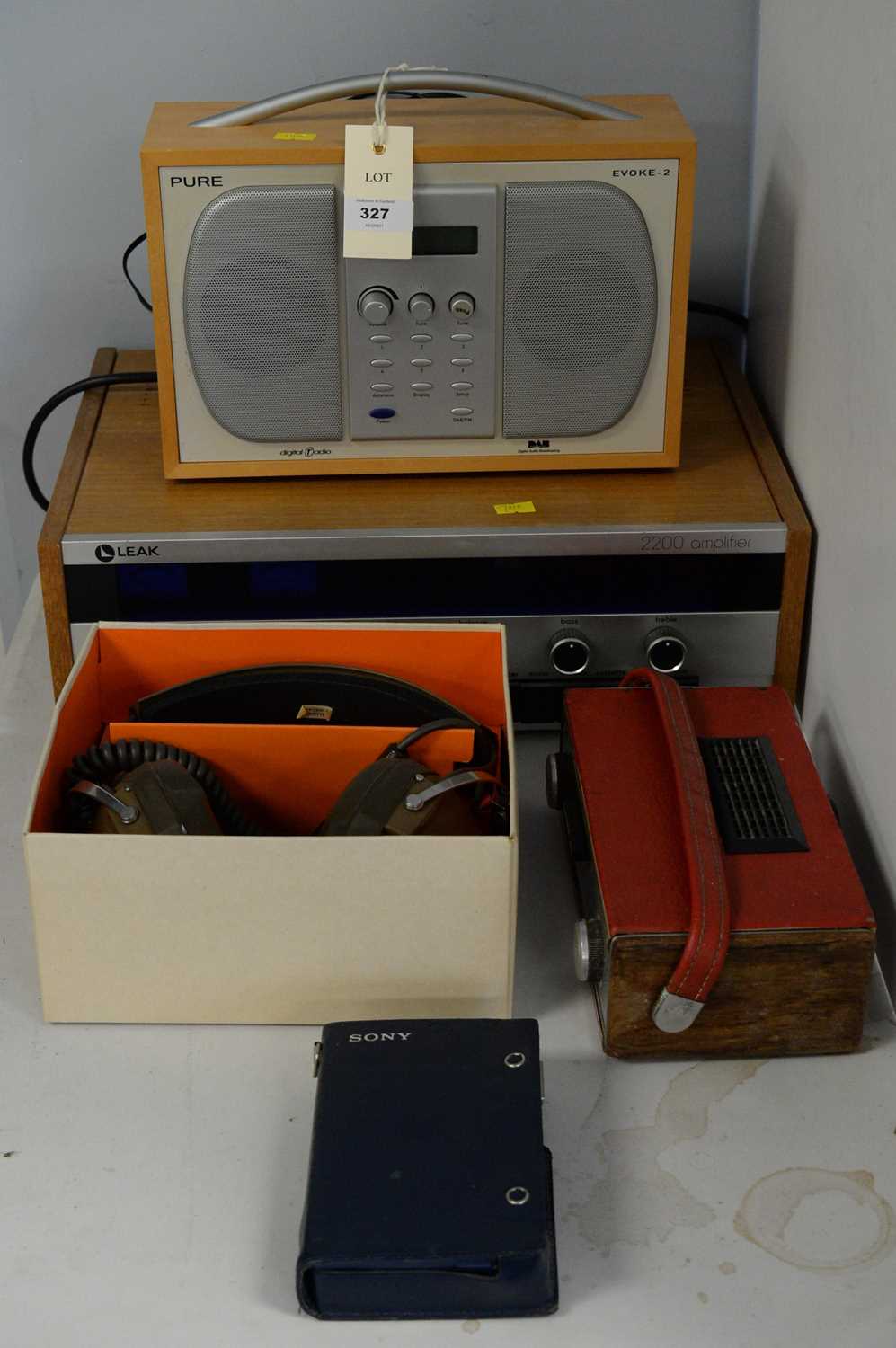 Lot 327 - Pair Koss K/6LC stereophones; radios; etc.