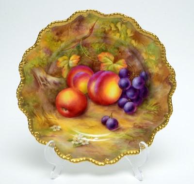 Lot 515 - Pair Royal Worcester fruit painted plates