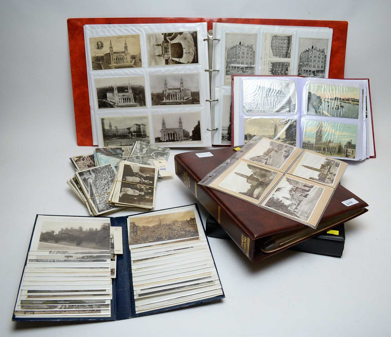 Lot 296 - Selection of postcard albums and loose postcards