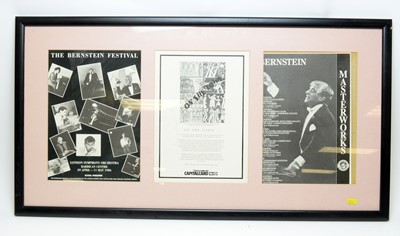 Lot 1346 - Framed and signed program by Leonard Bernstein