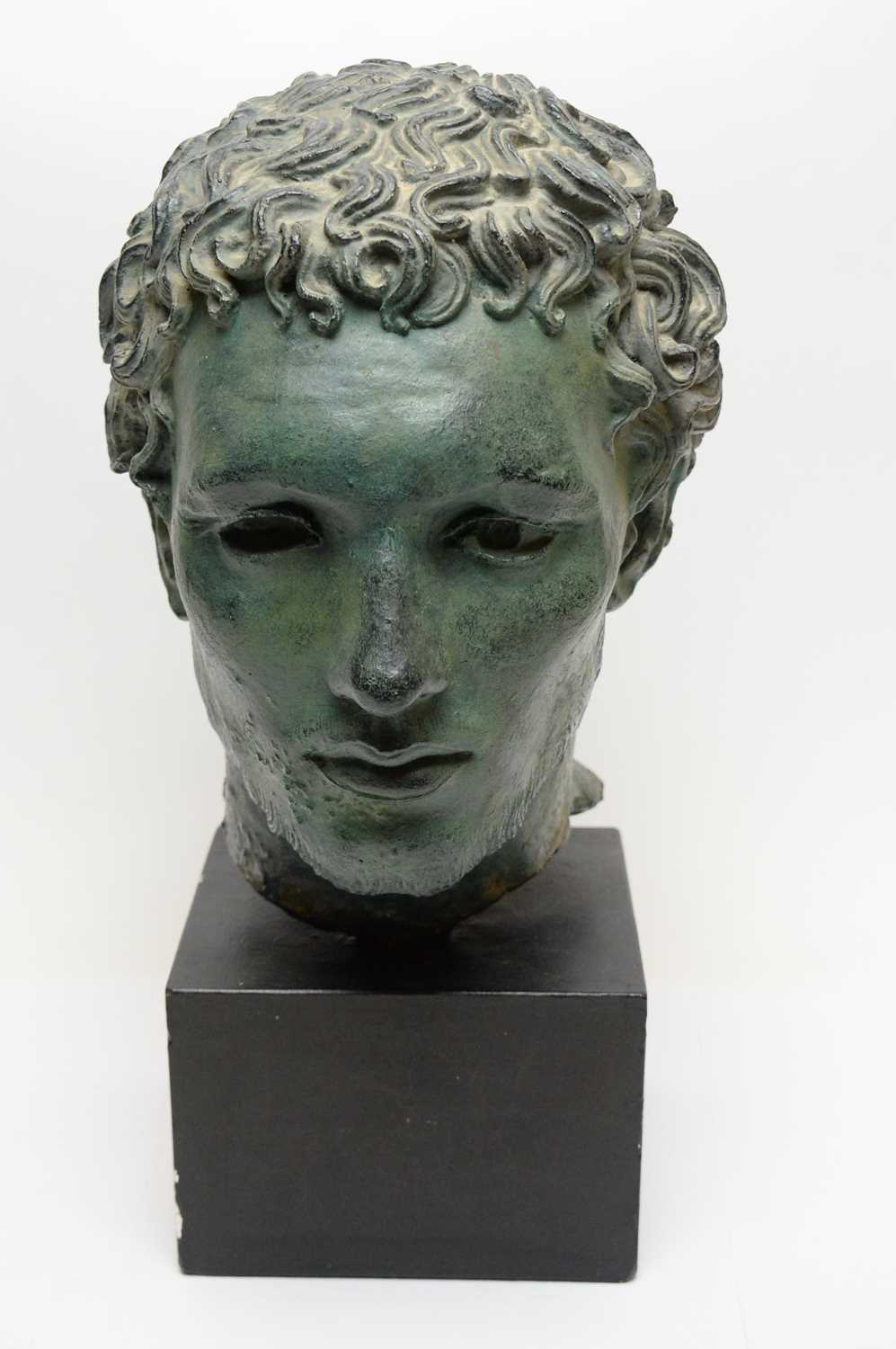 Lot 517 - Spelter bust of a classical male