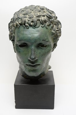Lot 517 - Spelter bust of a classical male