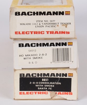 Lot 108 - Three Bachmann HO-gauge model steam locomotives with tenders