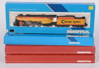 Lot 187 - Four Mantua HO-gauge model steam locomotives and tenders