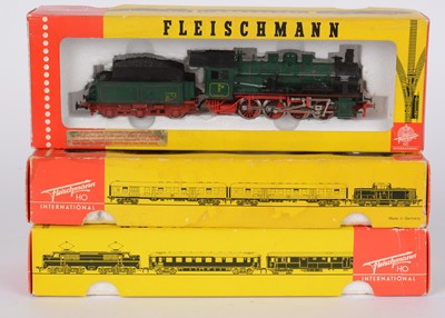 Lot 192 - Three Fleischmann HO-gauge model steam locomotive and tender