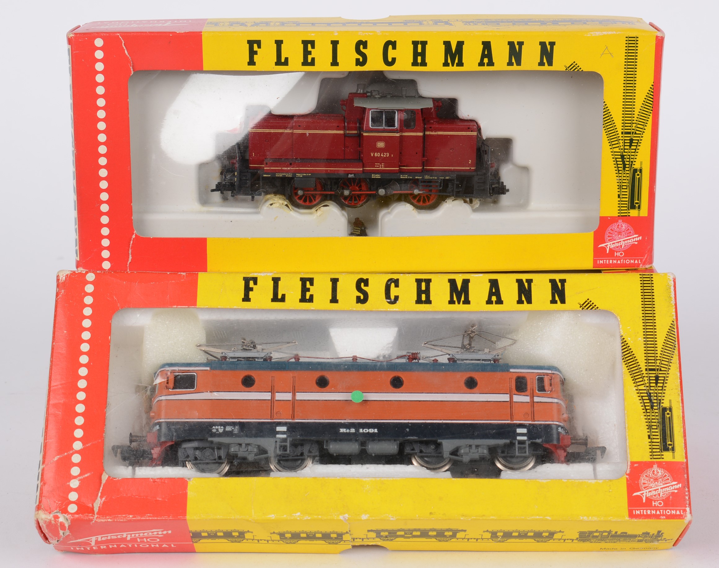 Fleischmann HOゲージ　鉄道 Lot 195 - Four Fleischmann HO-gauge diesel electric