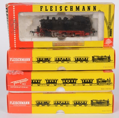 Lot 197 - Four Fleischmann HO-gauge model steam locomotives