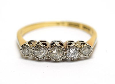 Lot 100 - A five stone diamond ring