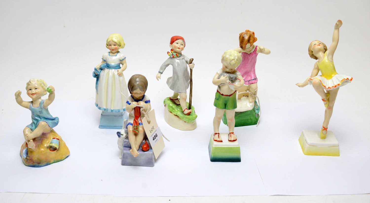 Lot 486 - Royal Worcester 'Children of the Week' figures (7)