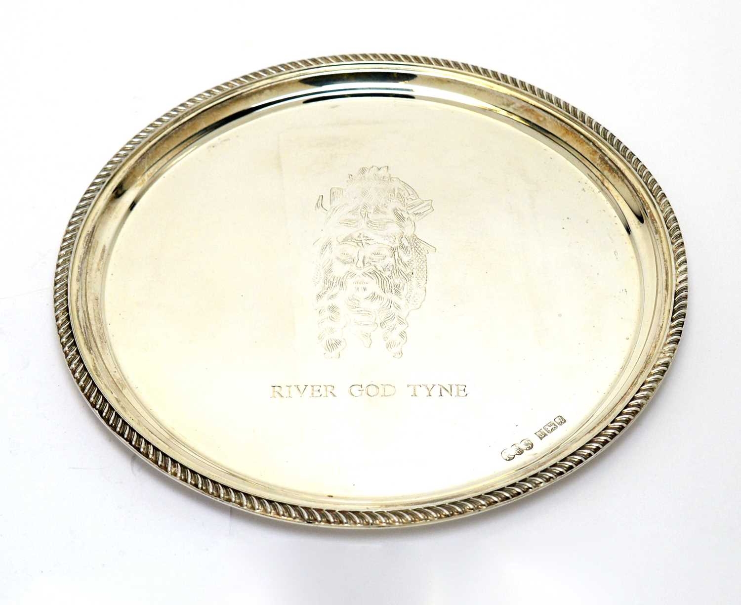 Lot 198 - Silver God of Tyne waiter, by Reid & Sons