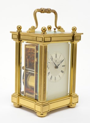 Lot 566 - Brass cased carriage clock by Matthew Norman