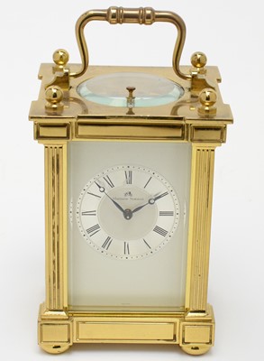 Lot 566 - Brass cased carriage clock by Matthew Norman