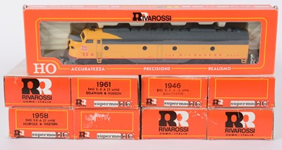 Lot 47 - Rivarossi HO-gauge American EMD E-8 locomotive pairs, and other items.