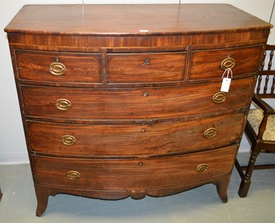 Lot 105 - A Regency mahogany bow-fronted chest