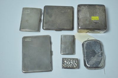 Lot 159 - A group of silver cigarette and vesta cases
