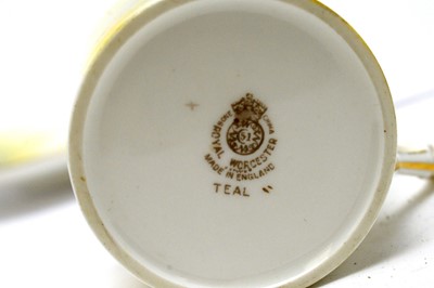 Lot 518 - Six Royal Worcester coffee cans and saucers with game birds by Peter Platt