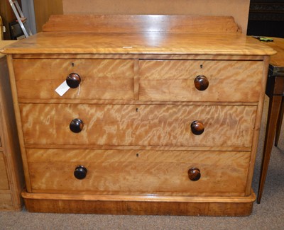 Lot 119 - A Victorian satin birch chest of drawers