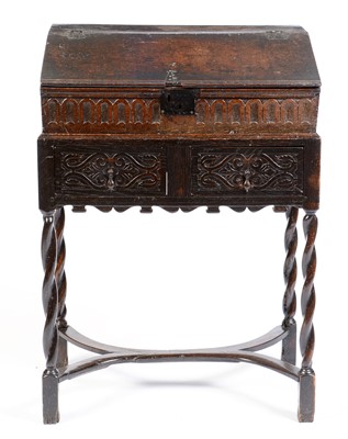 Lot 649 - 17th Century and later scribes box on stand