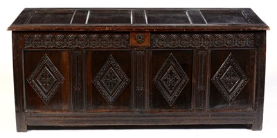 Lot 651 - 18th Century and later oak coffer