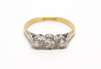 Lot 1 - Three stone diamond ring
