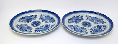 Lot 449 - Pair Chinese blue and white meat plates
