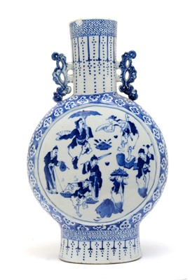 Lot 457 - Chinese blue and white moon flask