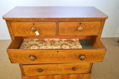 Lot 5 - 19th C walnut chest of drawers.